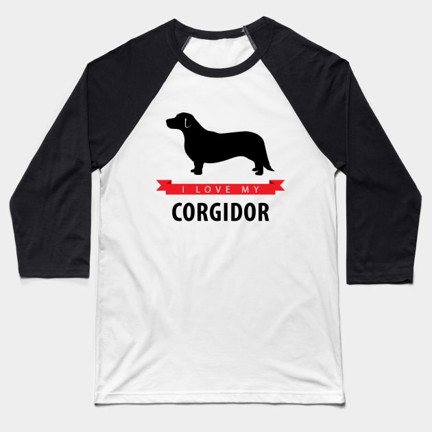 I Love My Corgidor Baseball T-Shirt by millersye